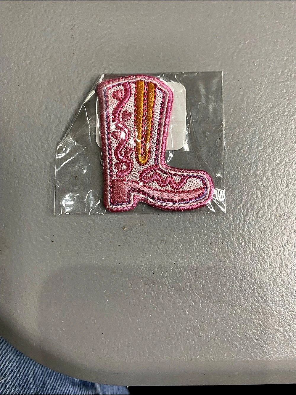 Stoney Clover Lane Pink Cowboy Boot Embroidered Letter Patch NWT